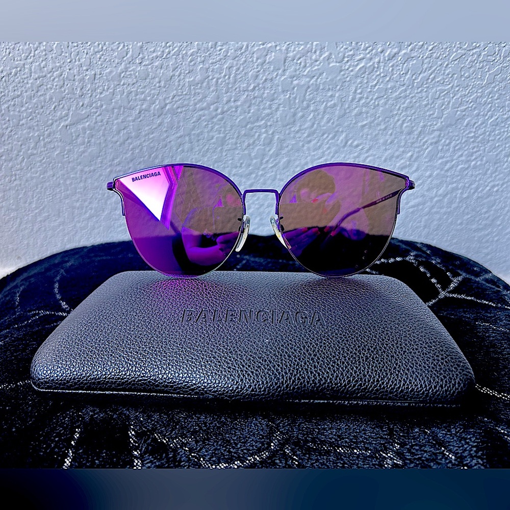 Balenciaga Purple Unisex Sunglasses